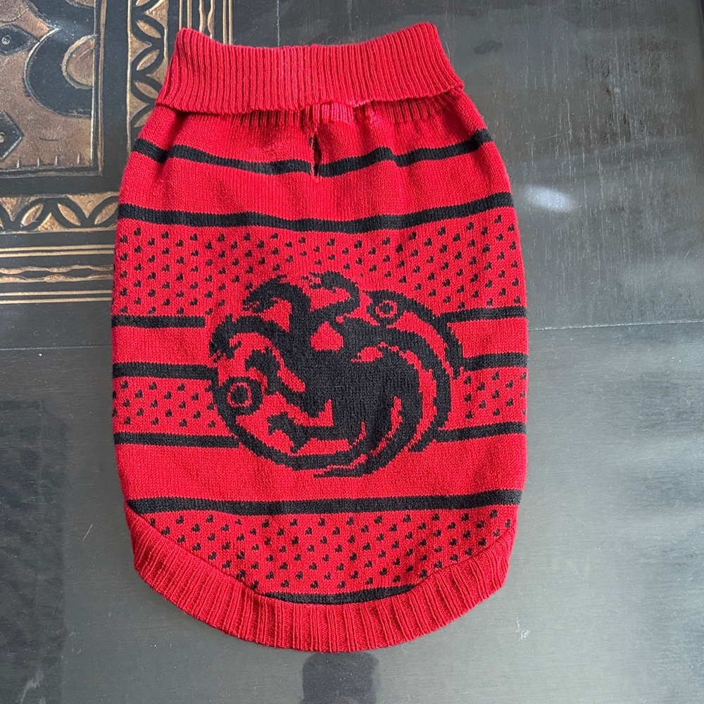 Game of Thrones Red and Black Dog Sweater